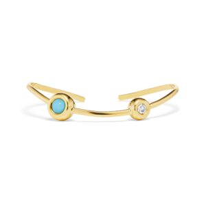 Wave Cuff with Turquoise & Diamond